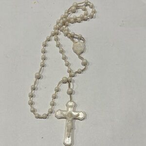 Vintage white plastic Rosary